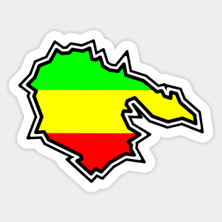 Hornby Island in Rasta Rastafarian Flag Colours - Gulf Islands Gift - Hornby Island Sticker